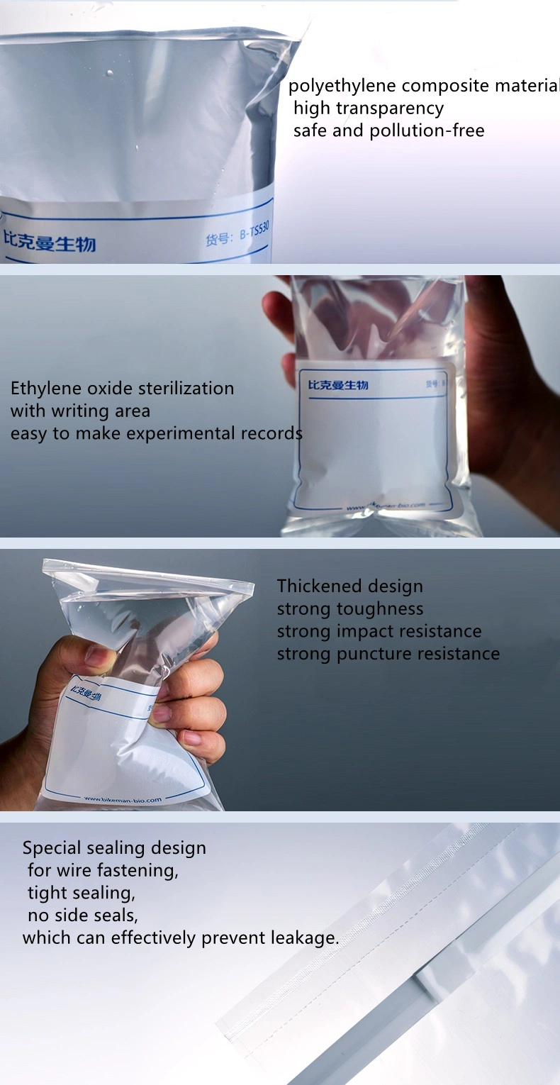 Screw Cap Water Sampling Bag Sterile Sample Bags 500ml PE Composite Sampling Bag with Sodium Thiosulfate Environmental Inspection Sampling Bag